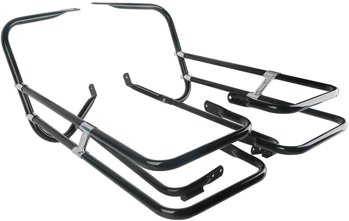 TCT-MT – Soporte de soporte para alforja para Harley Touring FLHR y FLHT 1997-2008, FLHTCUSE 06-’08 modelos FLTR ’98-’08, negro y cromado (repuesto