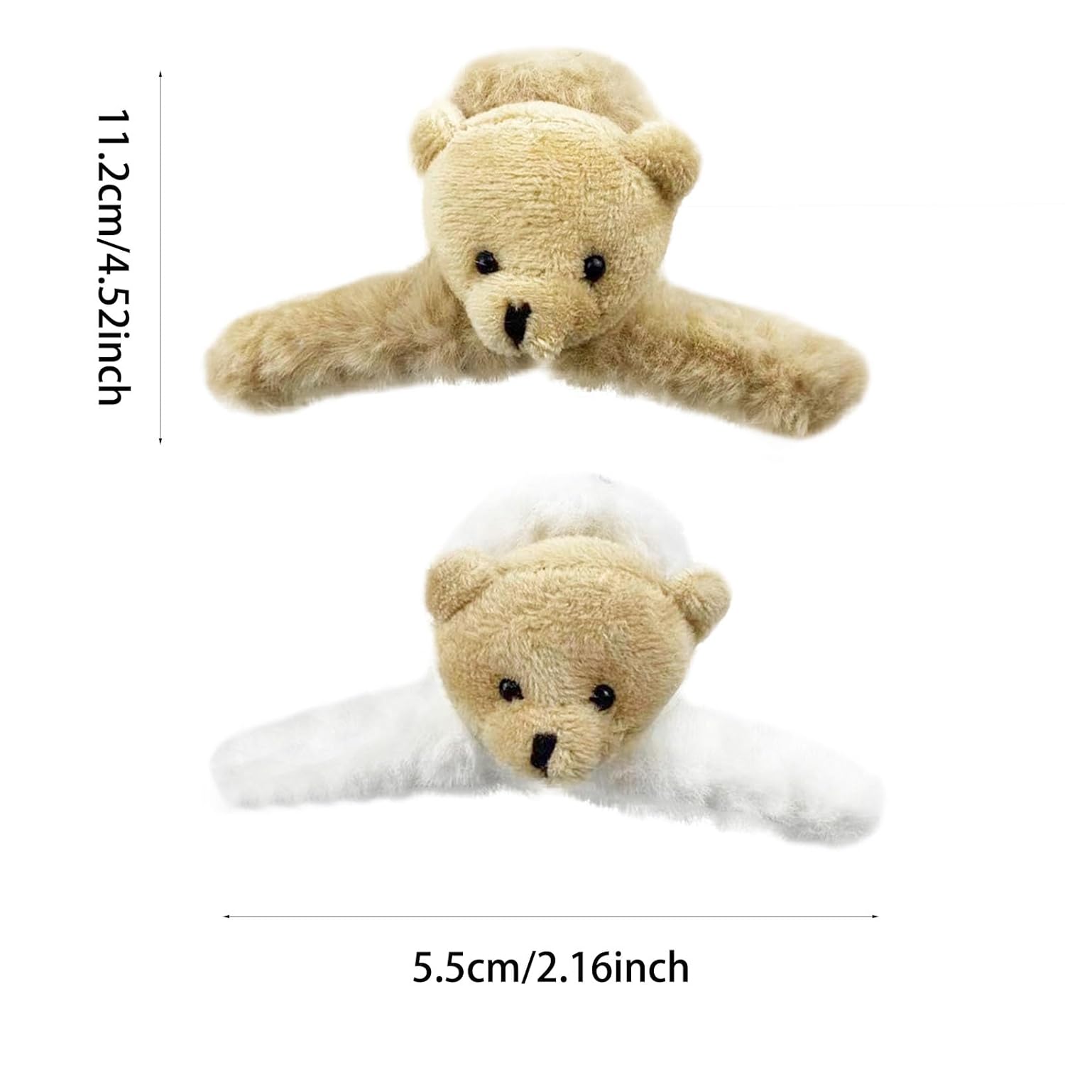 4 pinzas grandes y esponjosas para el pelo de oso de felpa, pinzas de mandíbula gruesas y largas, accesorios para el cabello para mujeres y niñas