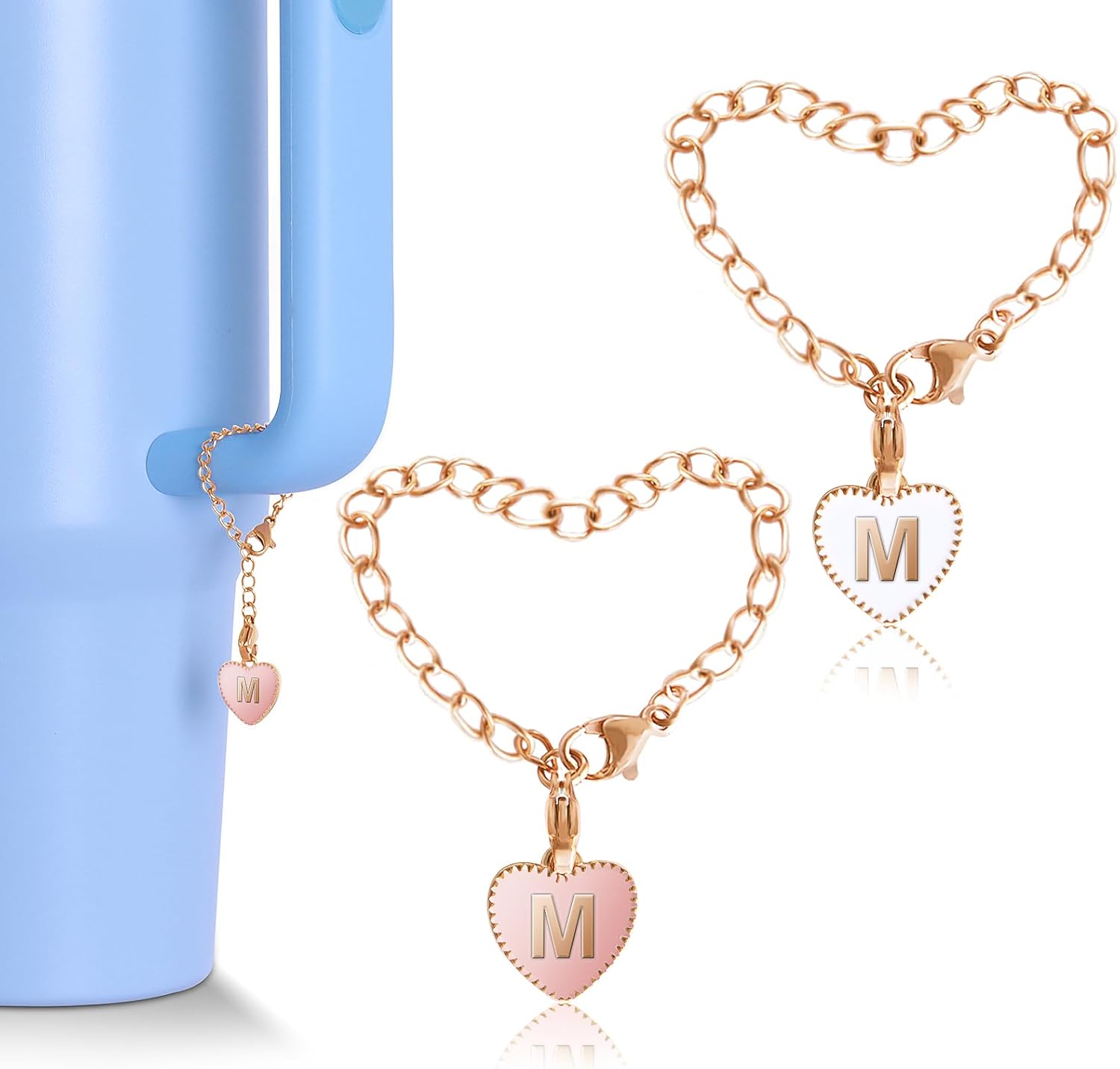 OriJoy Accesorios de letras para Stanley Cup, 2 piezas con nombre de identificación y asa para vaso StanleySimple Moderno, Dijes de identificación