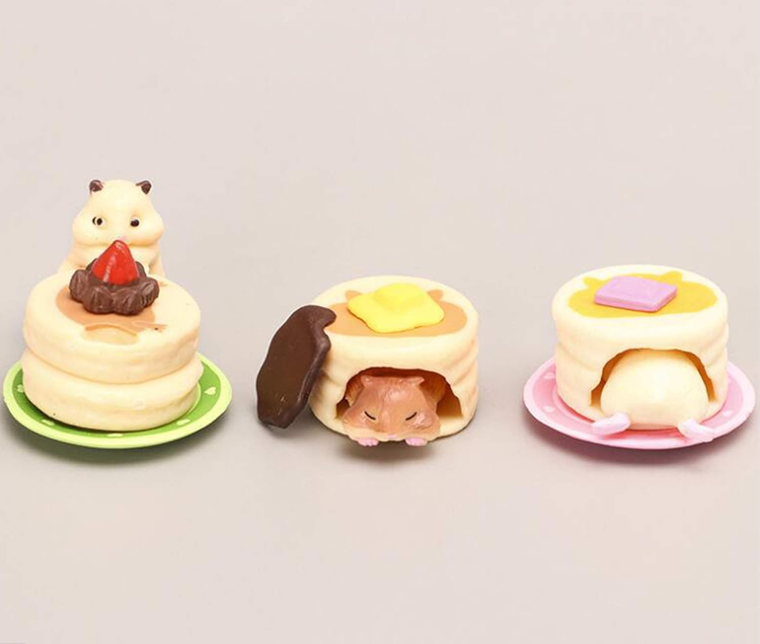 6 figuras de pastel y hámster, colección de figuras de animales de hámster, juego de decoración de pasteles para jardín de hadas, casa de muñecas en
