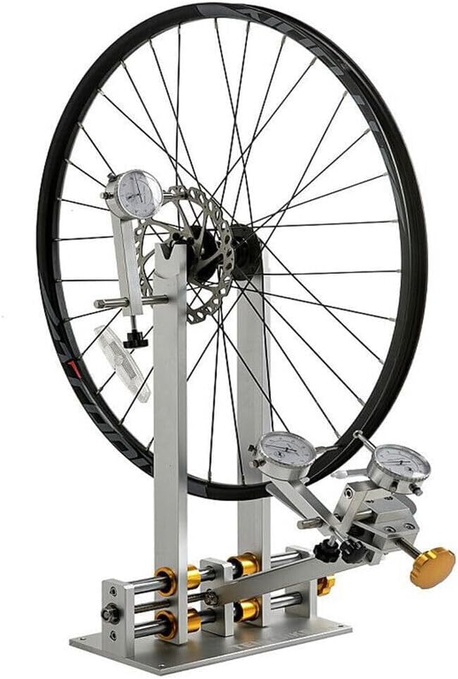 RustyVioum Soporte de rueda de bicicleta, plataforma de reparación de mantenimiento de cubo de bicicleta+herramienta mecánica para ruedas de 10″ a