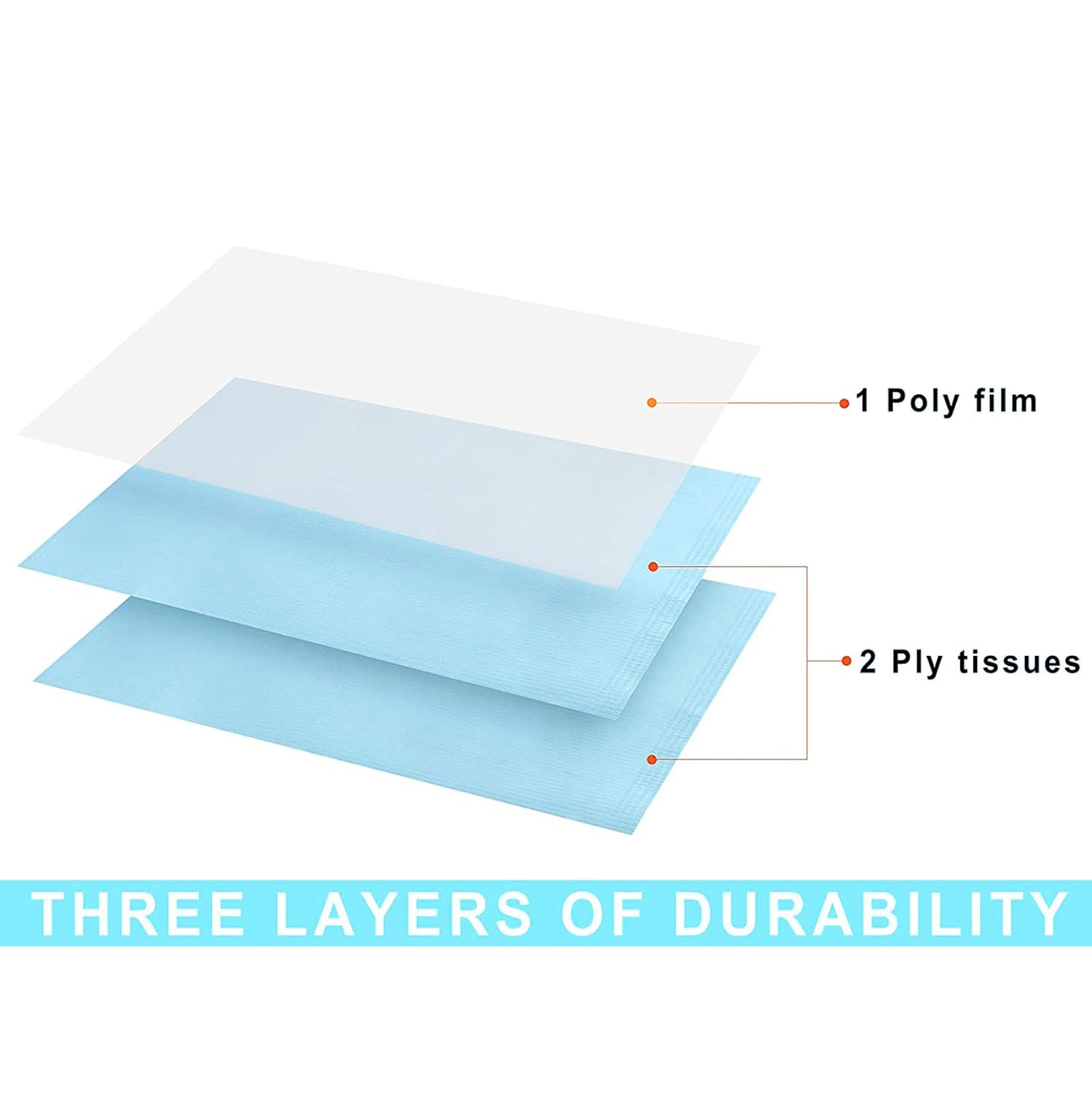 Babero desechable para dentistas, 125 piezas de papel de tatuaje para pacientes, baberos dentales Healifty de papel desechable oral, equipo de
