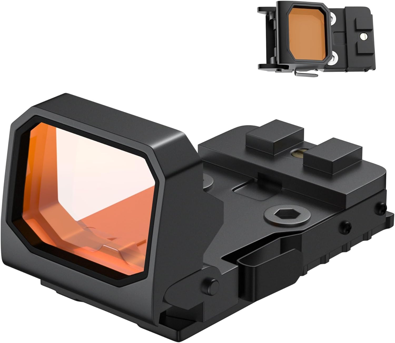 TFFUAM Mini mira plegable de punto rojo, mira refleja compacta abatible para Glock MOS, 3 MOA RMR Red Dot Gun Sight Scope con base elevada para