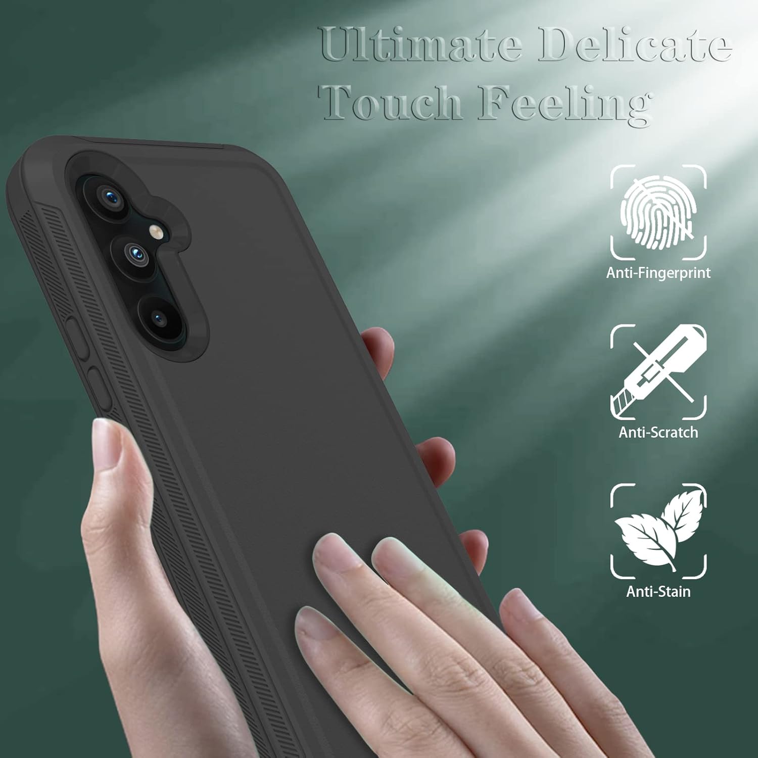 Qinmay Funda para Galaxy A54 5G, Samsung Galaxy A54 5G con protector de pantalla HD (paquete de 2), funda para Samsung A54 5G, duradera, a prueba de
