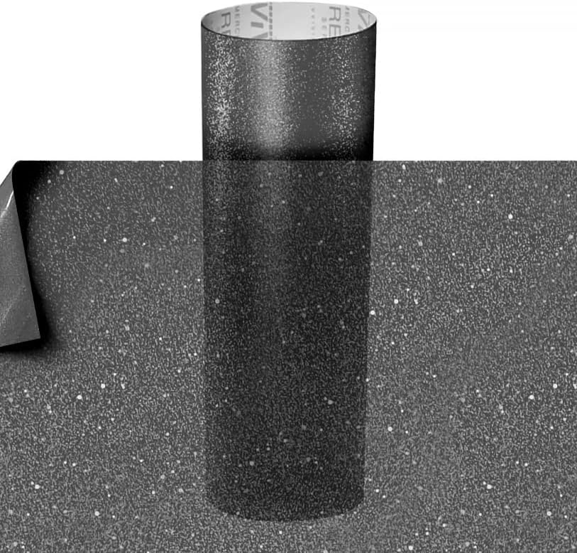 Rollo de vinilo adhesivo mate esmerilado grabado para ventana, para Cricut, Silhouette y Cameo (12 pulgadas x 7 pies, negro)