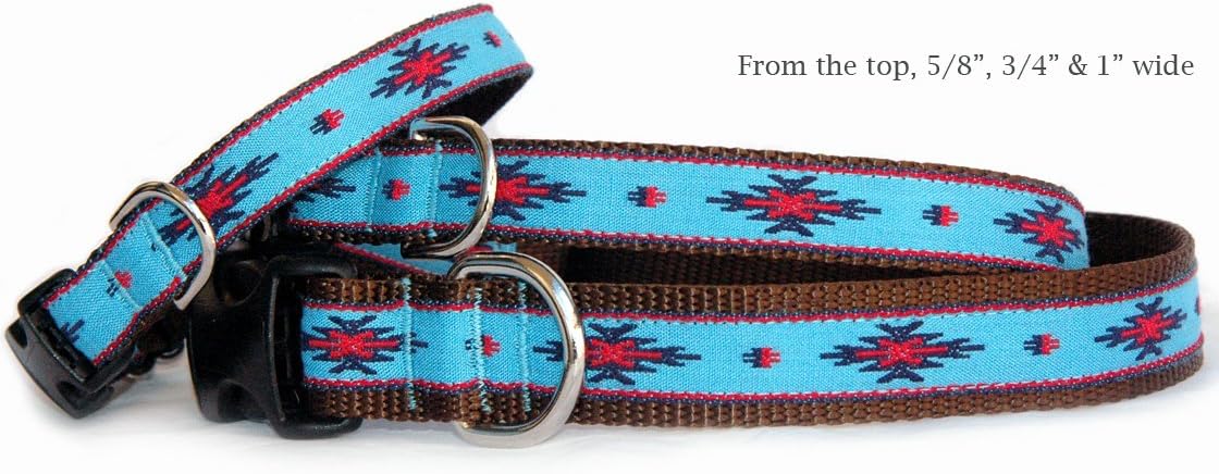 Collar de perro azul turquesa collar de perro de cinta turquesa nativo americano. Collar de perro de diseño de alta calidad hecho a mano con