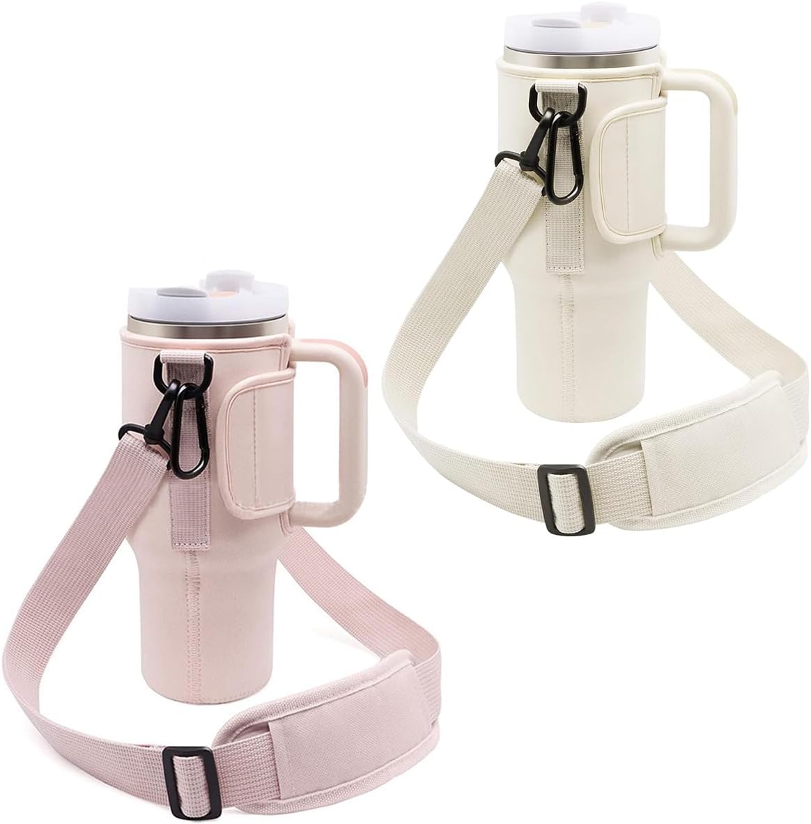 Juego de 2 correas para soporte para botella de agua, funda para botella de agua con correa ajustable para el hombro, bolsa cruzada para vaso, para