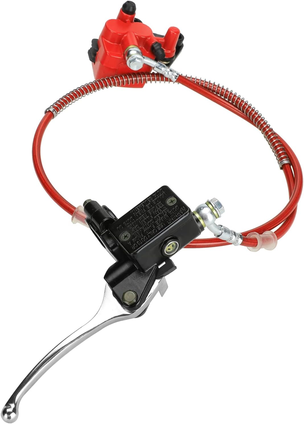 FVRITO Disco delantero hidráulico freno maestro cilindro maestro mango palanca línea conjunto con pastillas de freno para 50cc 70cc 90cc 110cc 125cc
