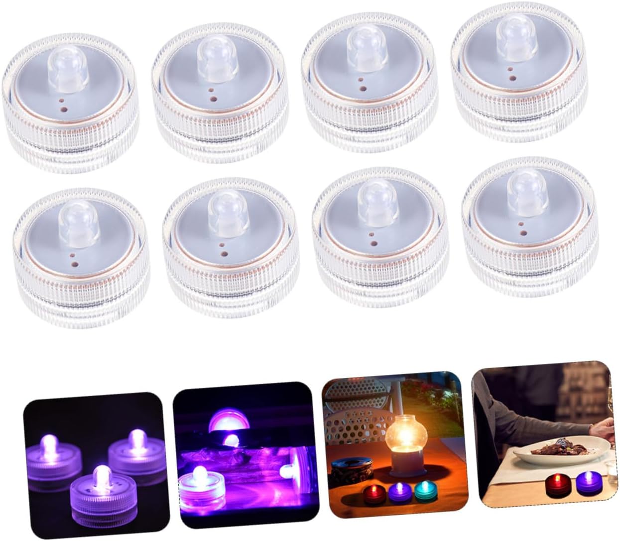 DOITOOL 24 piezas de luz de vela impermeable multicolor cambiante luz de té velas decorativas linternas de té sumergibles luces de té intermitentes