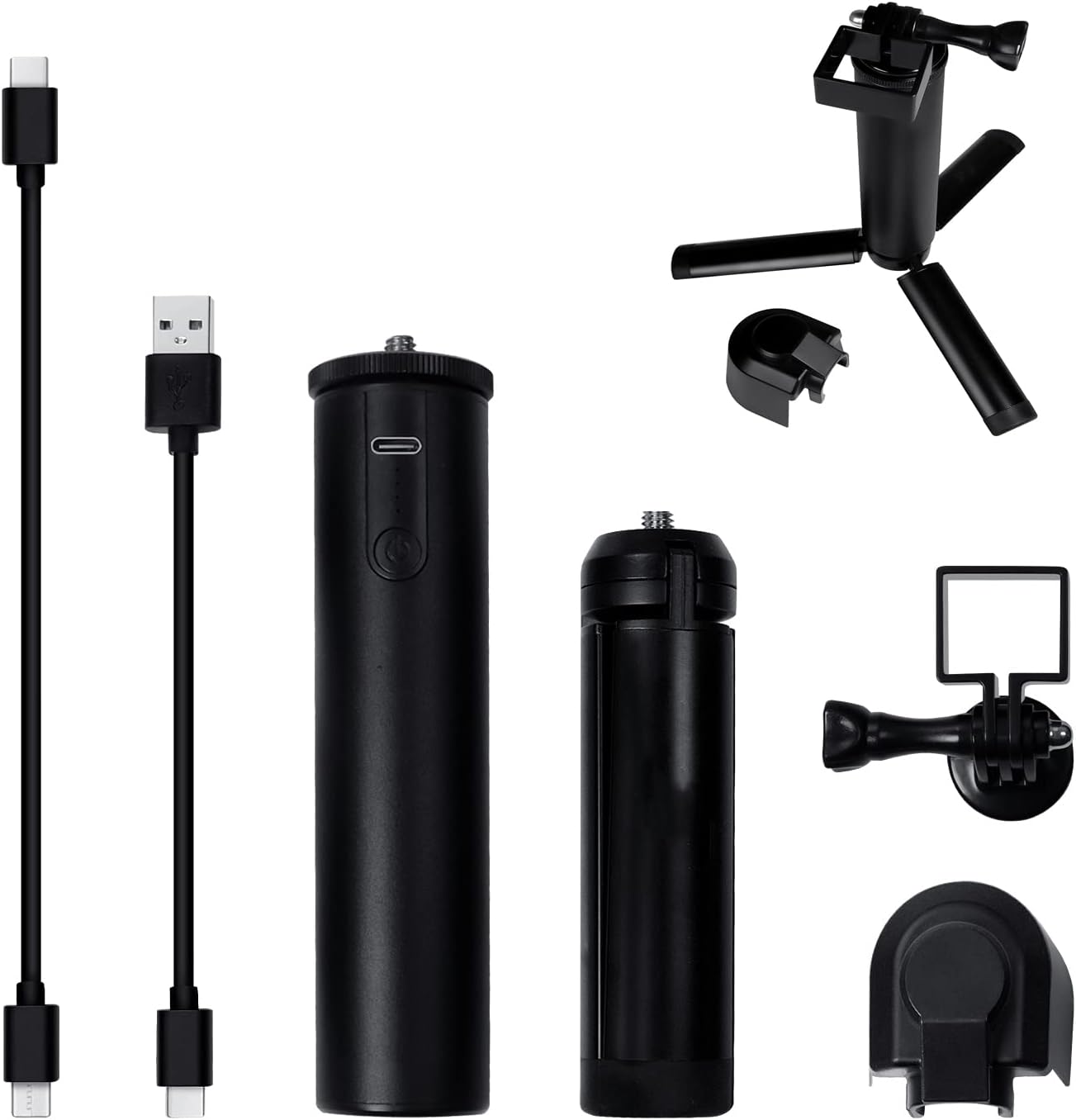 Agarre de mano de carga para cámara DJI Osmo PocketPocket 2, barra de extensión de banco de energía con trípode y adaptador de montaje, parasol de