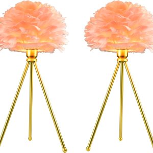 Paquete de 2 lámparas de mesa de plumas, trípode, luces de mesita de noche, lámpara de mesita de noche, elegante lámpara de plumas para dormitorio, Paquete de 2 lámparas de mesa de plumas, trípode, luces de mesita de noche, lámpara de mesita de noche, elegante lámpara de plumas para dormitorio,
