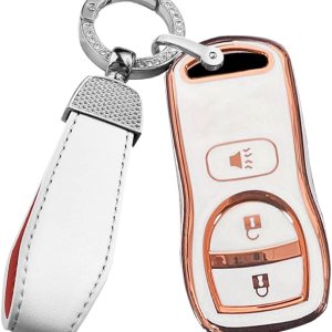 ontto Funda para llave de automóvil de 3 botones para Nissan Altima Maxima 350Z Armada Quest Sentra compatible con Infiniti EX35 FX35 FX45 2002-2006 ontto Funda para llave de automóvil de 3 botones para Nissan Altima Maxima 350Z Armada Quest Sentra compatible con Infiniti EX35 FX35 FX45 2002-2006