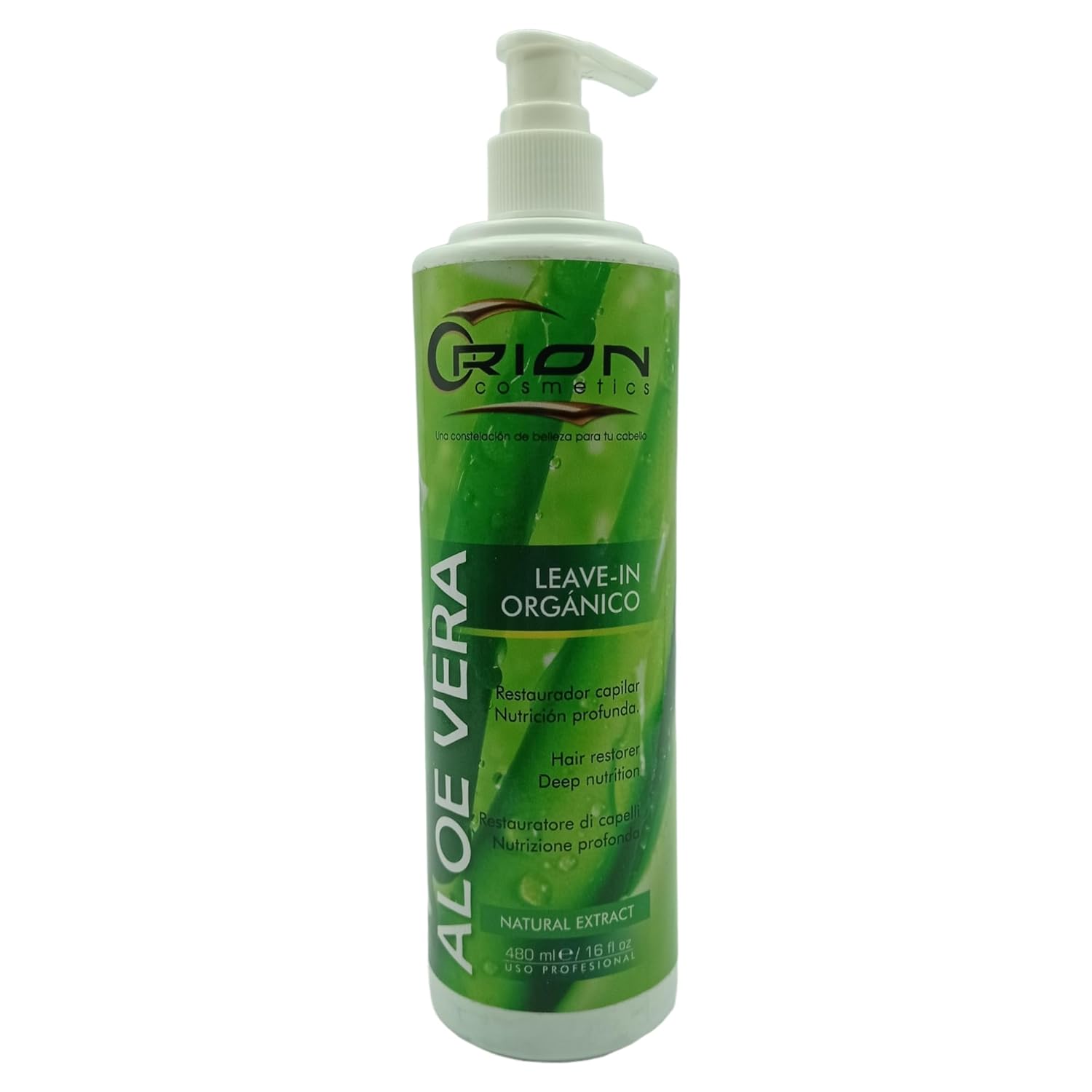 Aloe Vera orgánico sin enjuague – restaura – nutre – suaviza – estimula – desenreda – fortalece -16oz