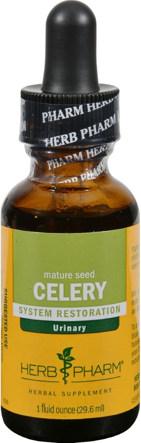 Herb Pharm Extracto líquido de semilla de apio orgánico certificado para apoyo del sistema urinario, 1 onza (090700000356)
