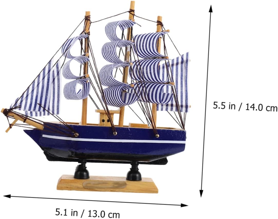 SUPVOX 3 Pcs Sailing Boat Cake Decoration Graduation Pirate Ornament Coastal Nautical Decor Sailboat Ornament Wood Sailboat Model Cupcake Picks Cake