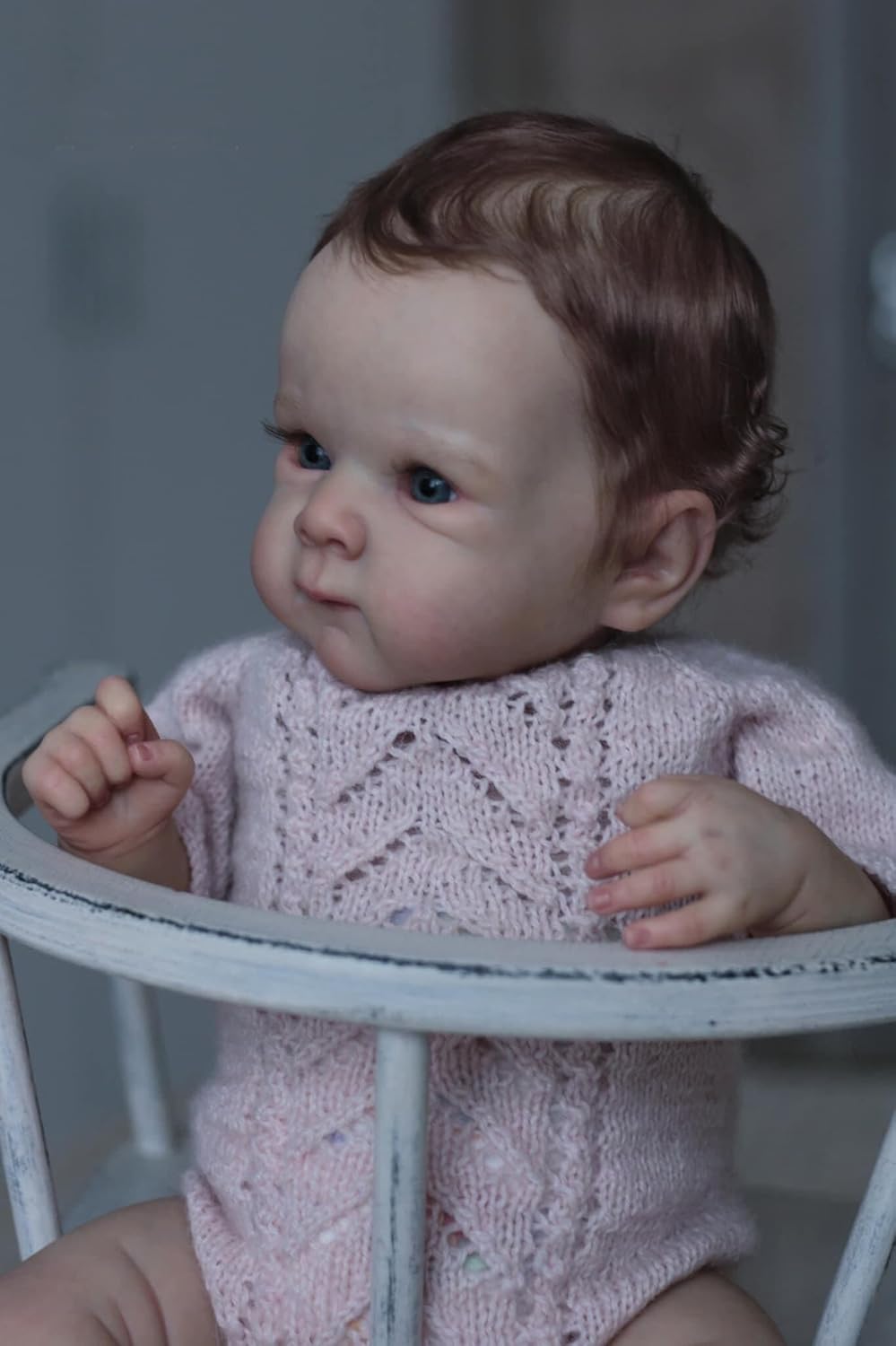 Pinky – Muñeca realista de bebé Reborn de 18 pulgadas de vinilo de silicona de vinilo realista para recién nacidos, regalo para niños a partir de 3