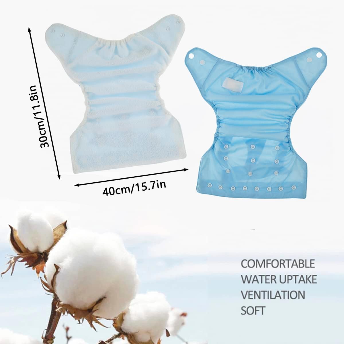 7 pañales de tela para bebé, pañales de bolsillo reutilizables, pañales de tela ajustables, pañales de tela súper absorbentes, pañales de tela