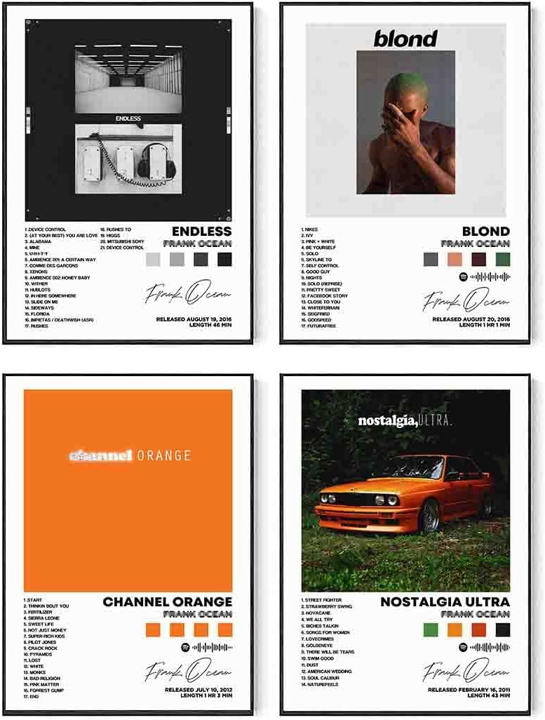 DIDIDO Frank – Póster de océano, portada de álbum firmado con impresión limitada, pósteres musicales de rapero, lienzo, arte de pared, juego de 4