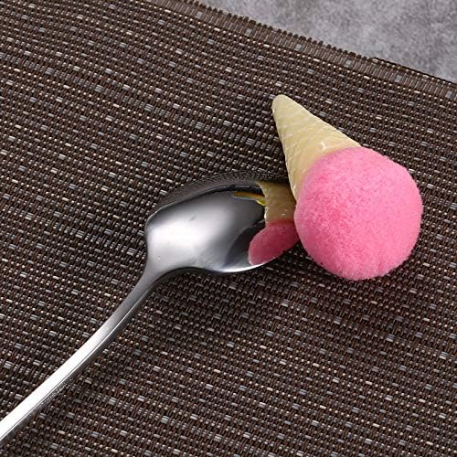 Juego de cucharas de mango largo, 4 cucharas de 9 pulgadas, cucharadita de acero inoxidable para mezclar cócteles, mezclar, batidos, té, café.