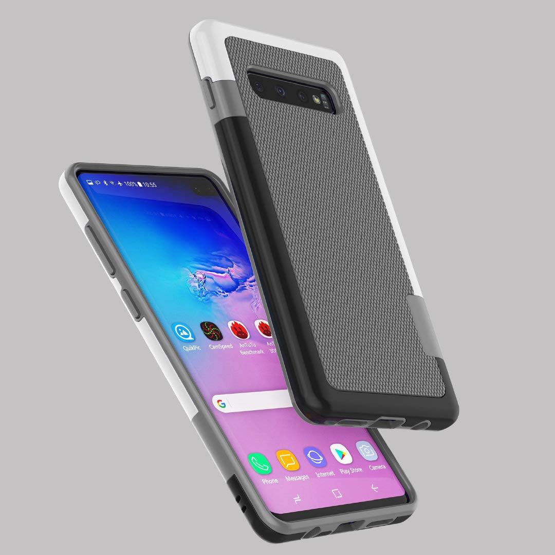 Jeylly Funda para Galaxy S10 Plus, para Samsung S10+, ultra delgada de una pieza de 3 colores de impacto antideslizante resistente TPU suave