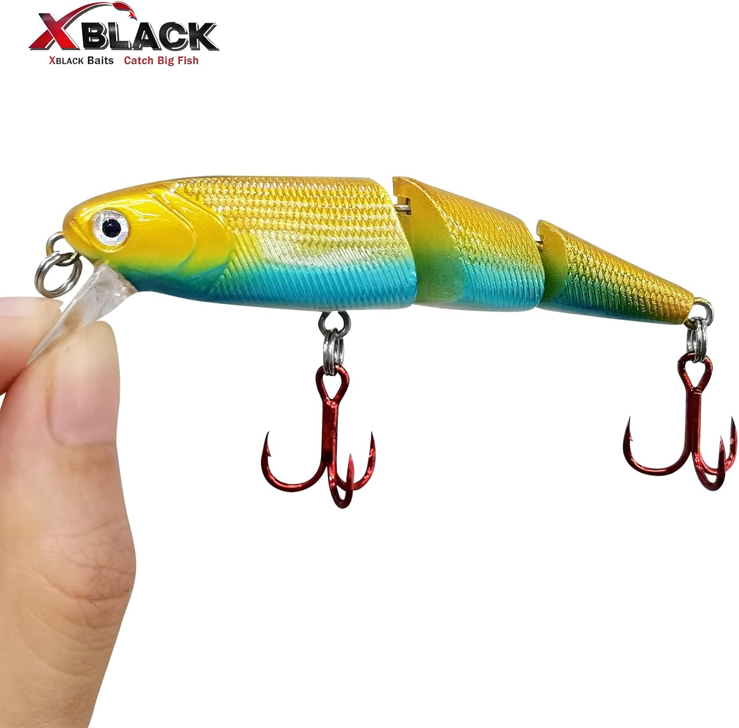 XBLACK Fishing Lures Set Minnow Crankbaits Pencil Jointed Popper VIB Lures Fishing Lures Kit 5PCS for Bass Trout in Saltwater and Freshwater, XBLACK