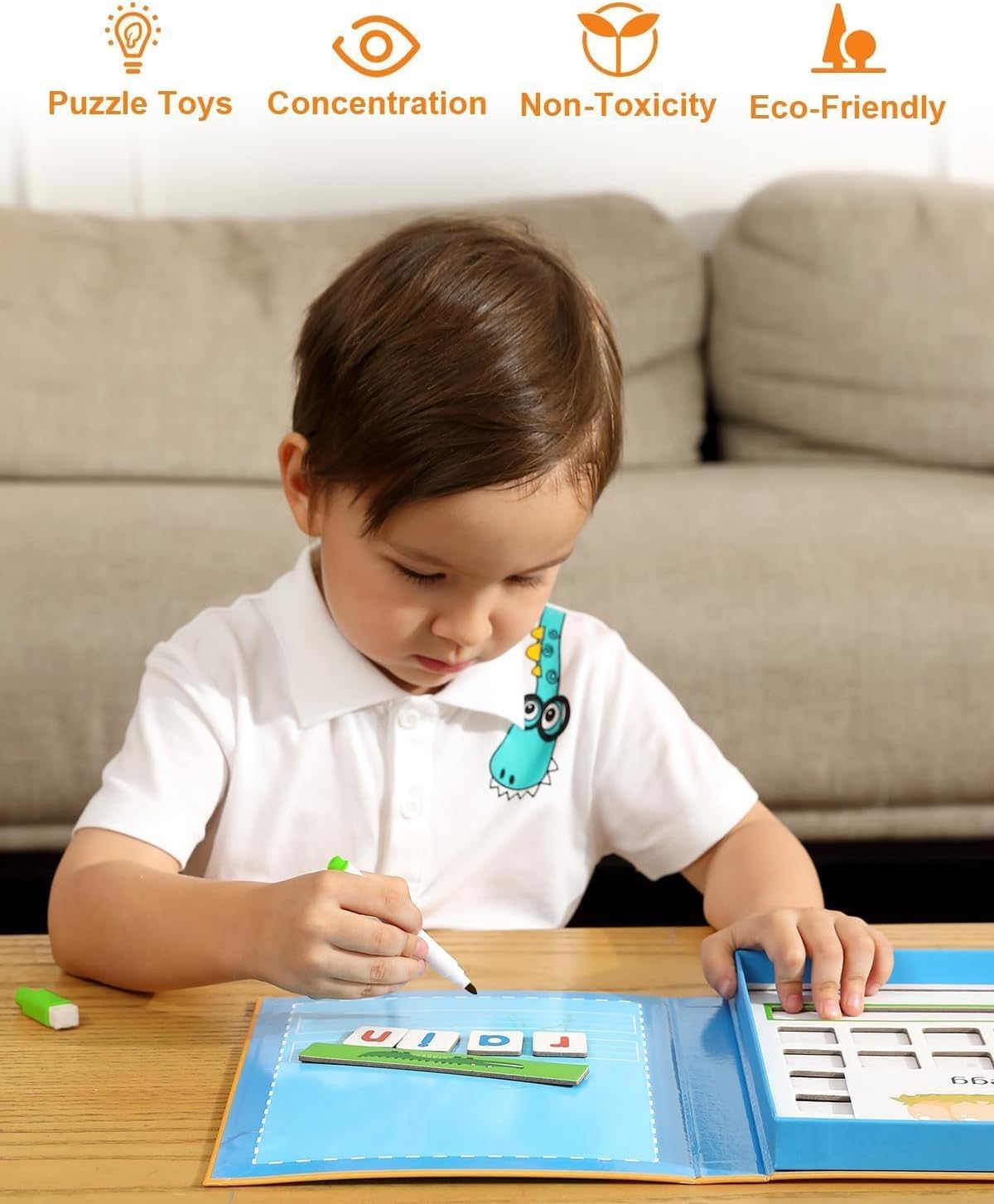 Lauon Juego de letras y números magnéticos para niños pequeños, 52 imanes del alfabeto para refrigerador, juguete de educación temprana con