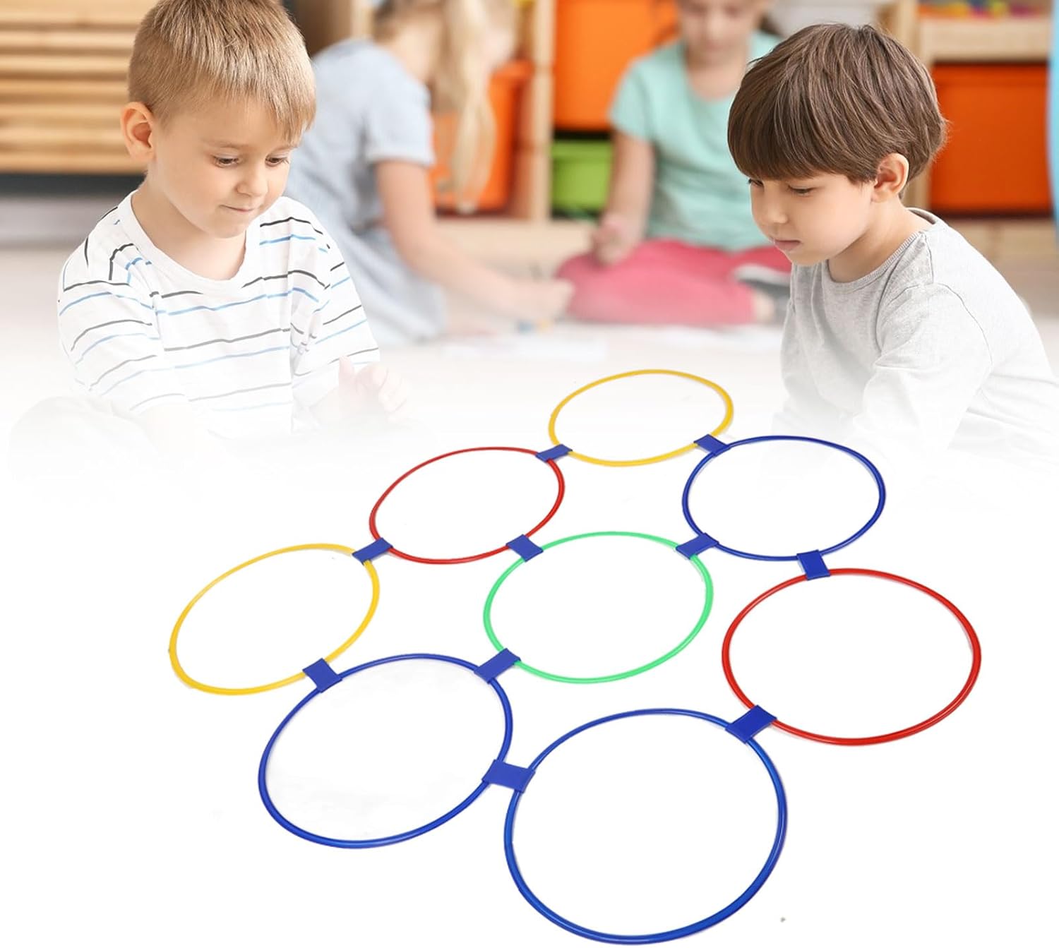 10 círculos de remolacha, equipo de entrenamiento de agilidad para niños, círculo de lanzamiento de plástico con conector, adecuado para practicar