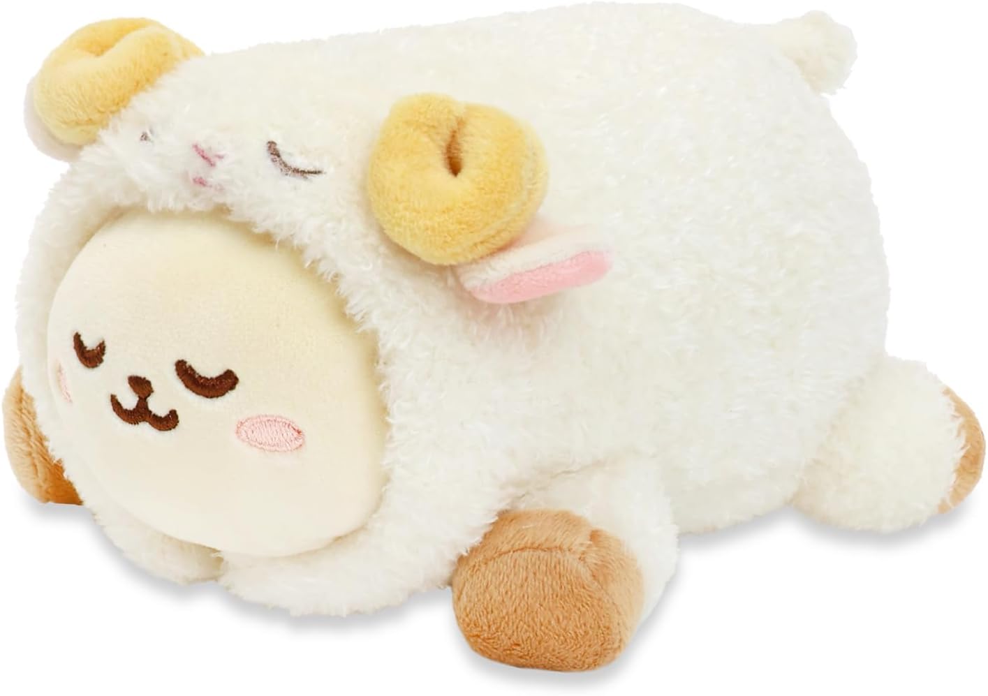 Anirollz Peluche de animal de peluche, manta pequeña de 6 pulgadas, suave, esponjoso, cálido, lindo, cómodo, seguro, almohada de cumpleaños con