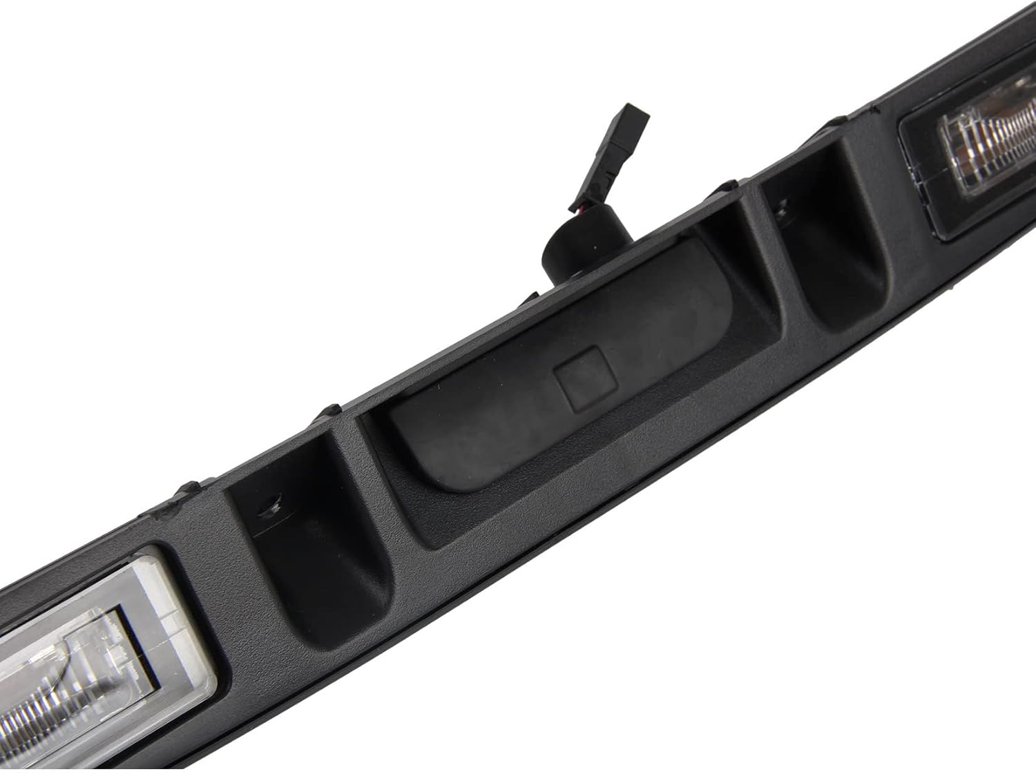 DOCAS Manija de escotilla trasera del maletero con lámpara, tapa negra para portón trasero, manija de liberación de la puerta trasera compatible con