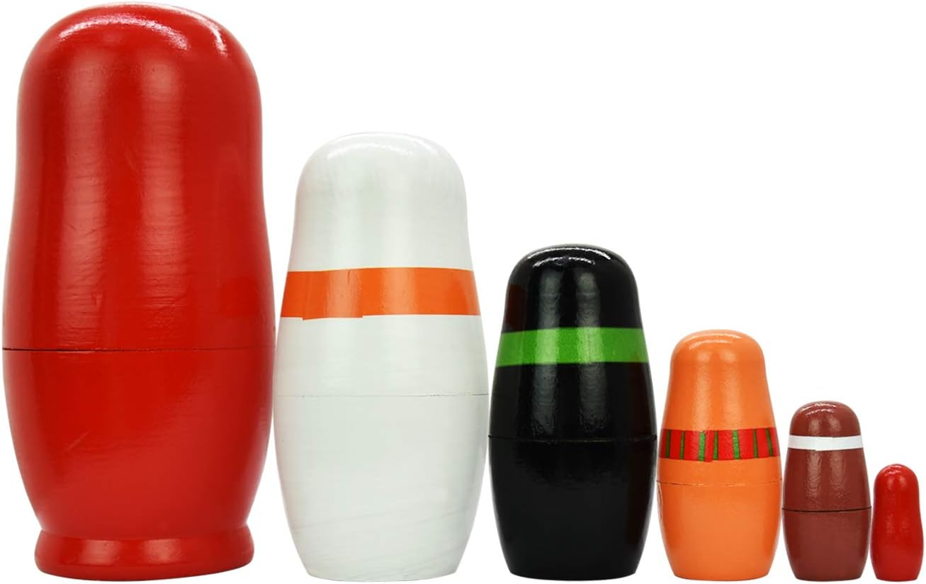 HYCLES Muñecos de anidación ruso Matryoshka de madera apilables para niños, juguetes hechos a mano para niños, decoración de cumpleaños de Navidad,