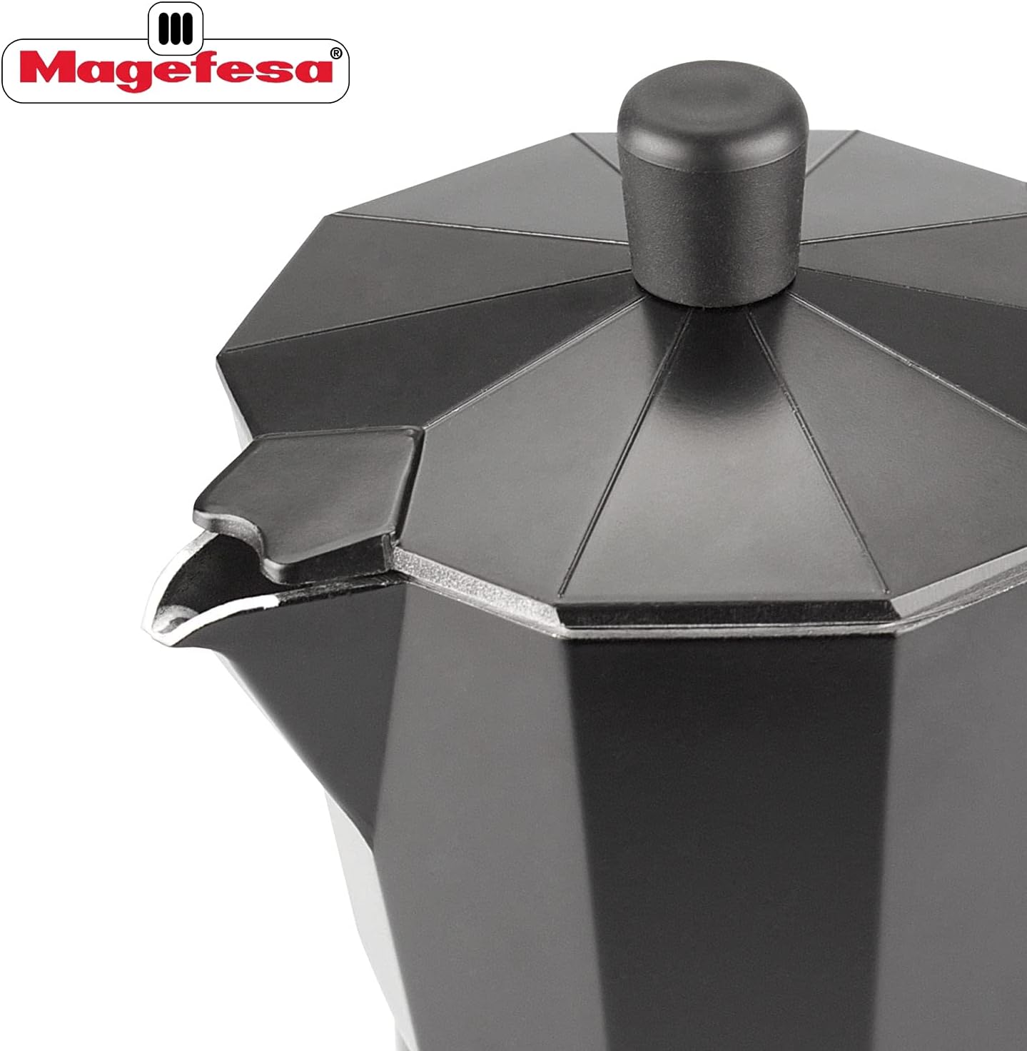 MAGEFESA  Kenia Noir – Cafetera espresso para estufa, 12 tazas20 onzas, haz tu propio café italiano en casa con esta olla de café cubano de aluminio
