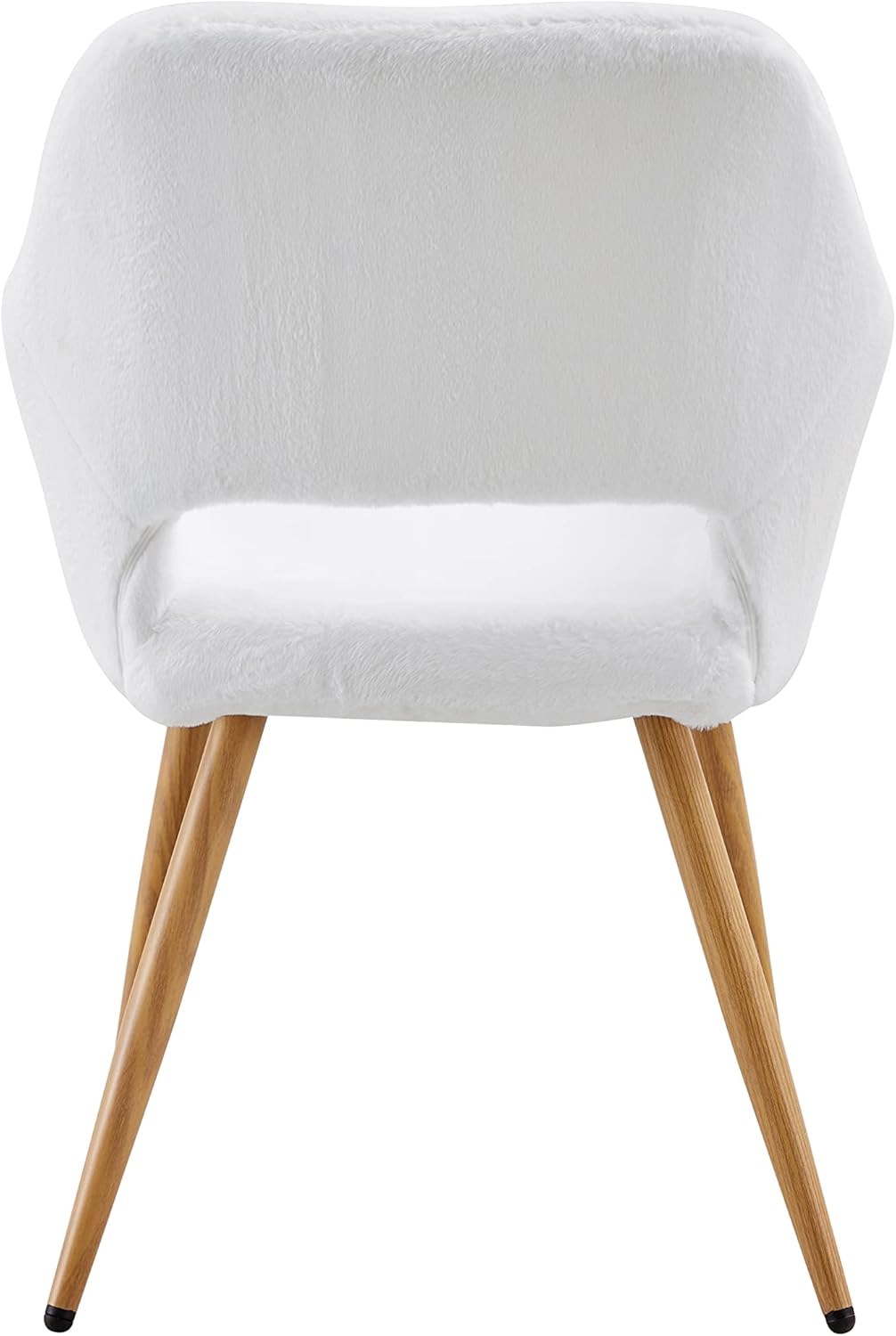 Sillas de comedor de piel sintética blanca, sillas laterales de mediados de siglo, silla de comedor para cocina, comedor, pata de acero de pintura