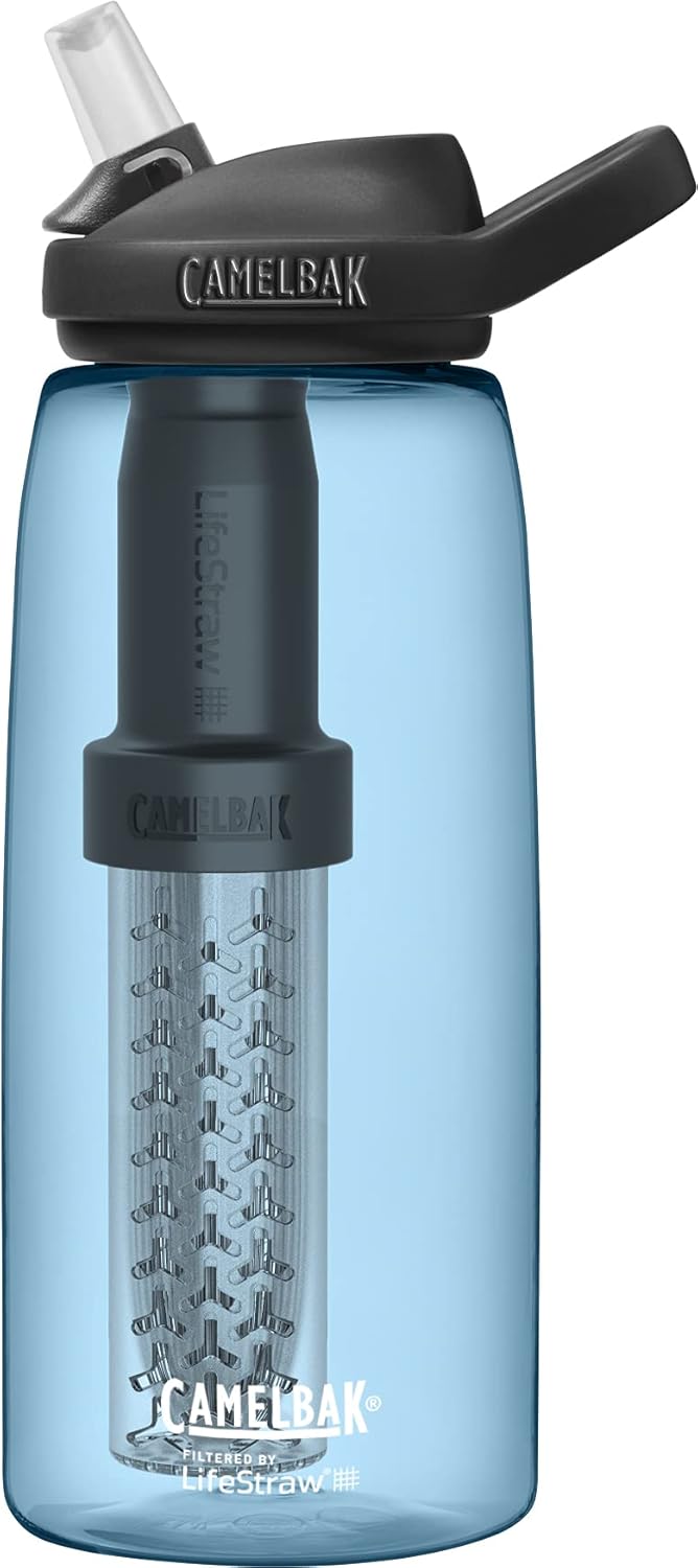 CamelBak eddy+ – Botella de agua con filtro de agua LifeStraw integrado de 2 etapas, para senderismo, mochileros, viajes y preparación para