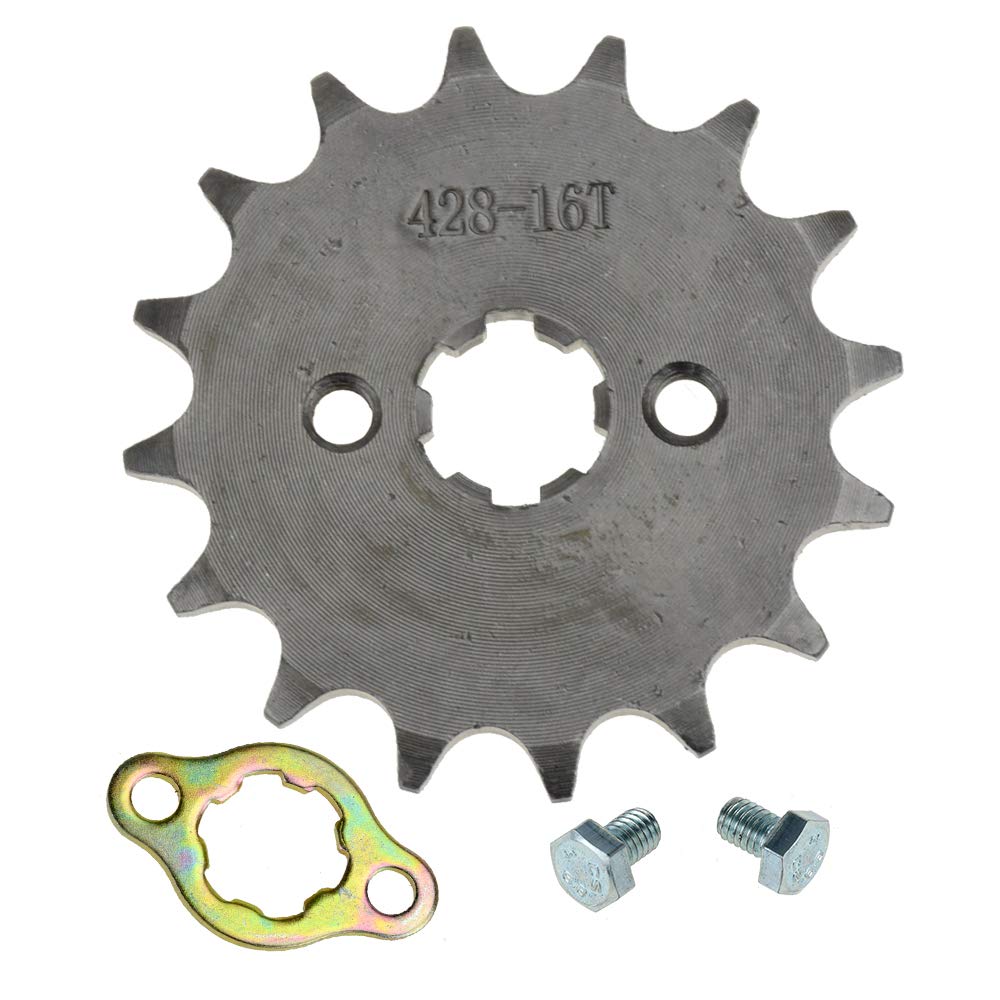 HIAORS 428 16T 0.669 in motocicleta piñón delantero motor para 50cc 70cc 110cc 125cc 140cc 160cc Honda TaoTao Roketa Coolster Sunl Lifan chino ATV