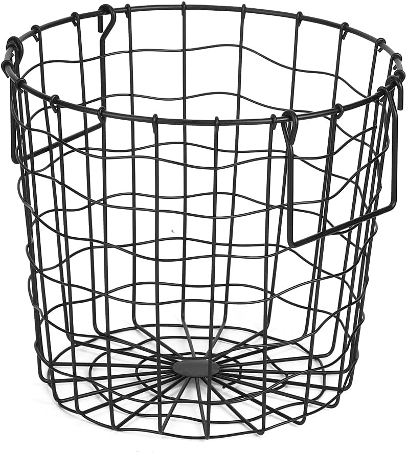 Cesta de almacenamiento de alambre de hierro resistente, cesta de lavandería con asa, cesta de almacenamiento redonda de lavandería, cesta de malla