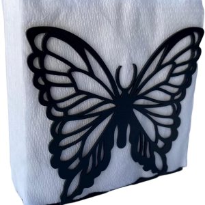Servilletero negro para mesa, servilletero con diseño de mariposa, dispensador de pañuelos para encimeras de cocina, mesa de comedor y picnic, Servilletero negro para mesa, servilletero con diseño de mariposa, dispensador de pañuelos para encimeras de cocina, mesa de comedor y picnic,