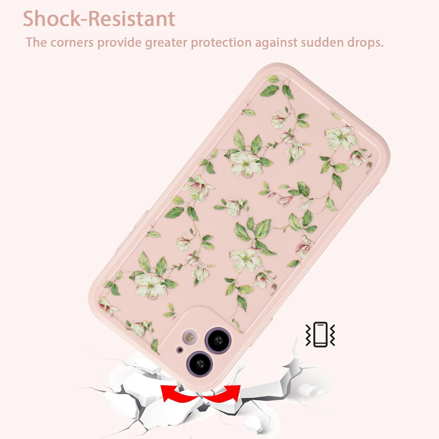 ZTOFERA – Carcasa de silicona para iPhone 11 (6,1 pulgadas), diseño de flores florales, color rosa