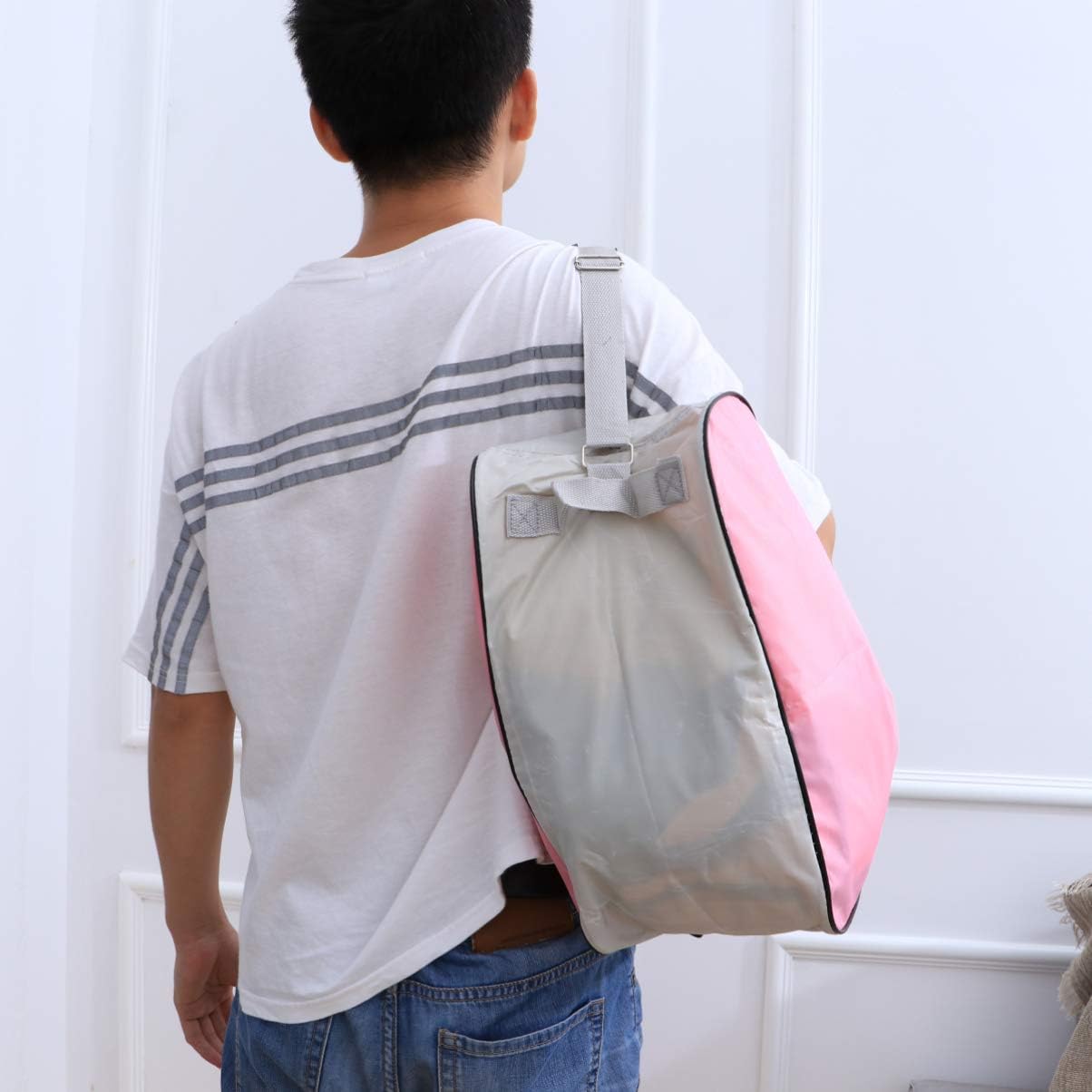 LIOOBO Bolsa unisex para patinaje sobre hielo, bolsa de tela de malla, bolsa de hombro triangular para patines en línea, color rosa