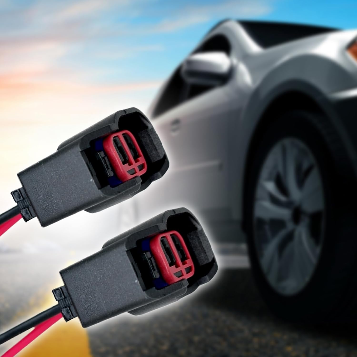Miytsya 2 conectores de inyector de combustible para automóvil, EV6 EV14 conector de repuesto de enchufe de arnés de motor, enchufe de cable de