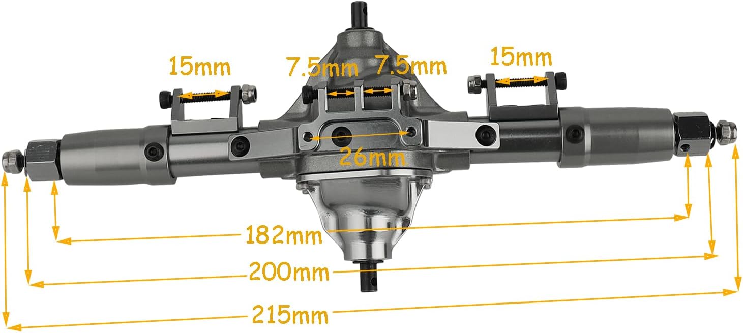 ZXYRC Eje recto de aleación de aluminio para coche RC para 110 RC Crawler Axial SCX10 D90 RC4WD 6×6 piezas de actualización (titanio medio)