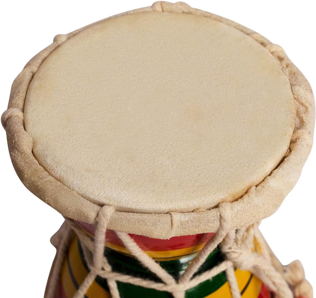 Hecho a mano de madera y cuero clásico indio folk dumroo damroo damaru mano batería percusión decorativa coleccionable Showpiece Instrumentos