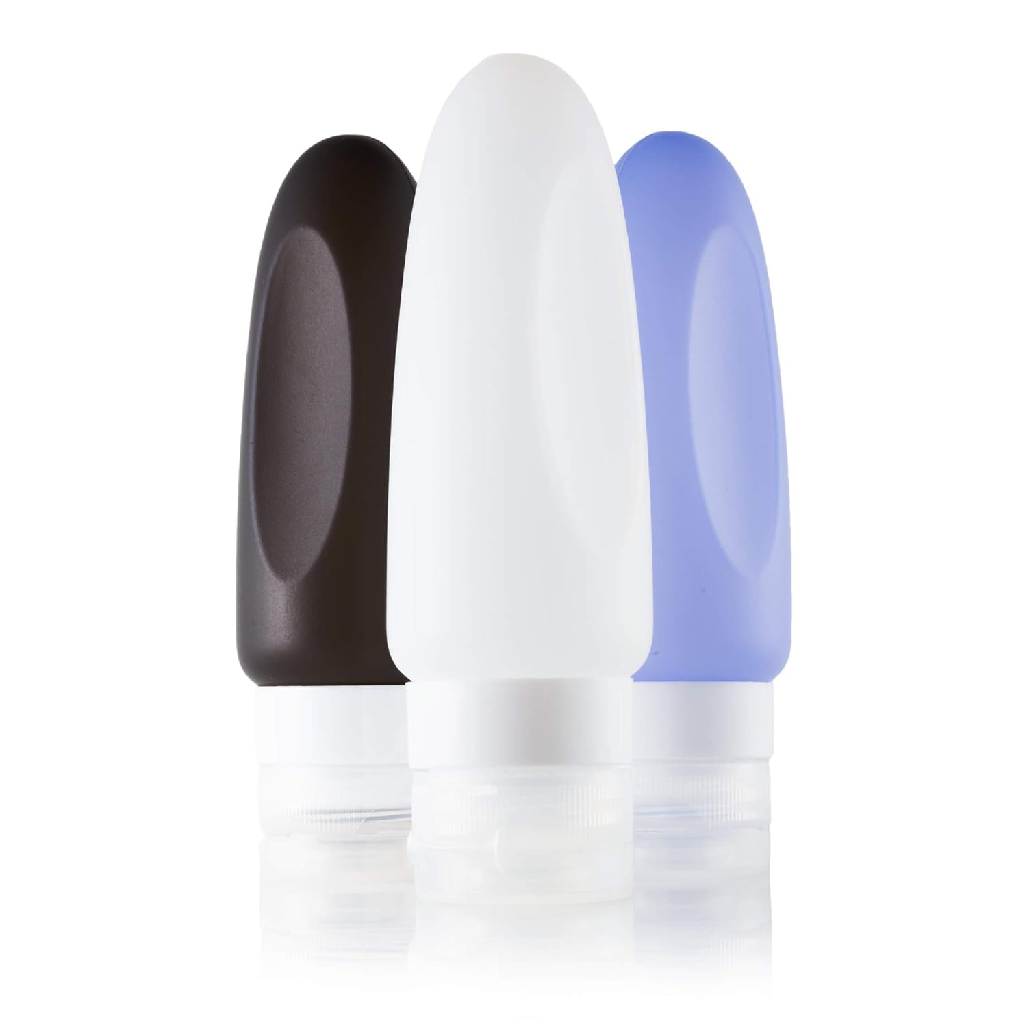 Peak Gear Contenedores de viaje, botellas de silicona. A prueba de fugas. Contenedores de viaje pequeños aprobados por la TSA (paquete de 3 botellas)