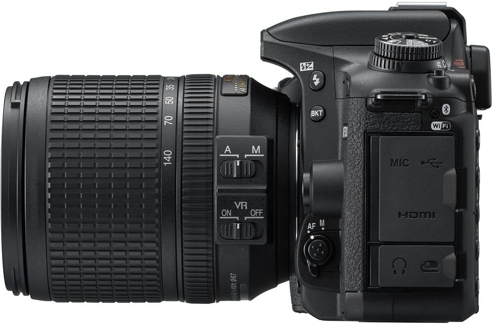 Nikon D7500 – Cámara digital DSLR de 20.9 MP con lente VR de 0.709-5.512 in (1582) Kit de paquete de lujo con tarjeta SD Sandisk de 64 GB + bolsa