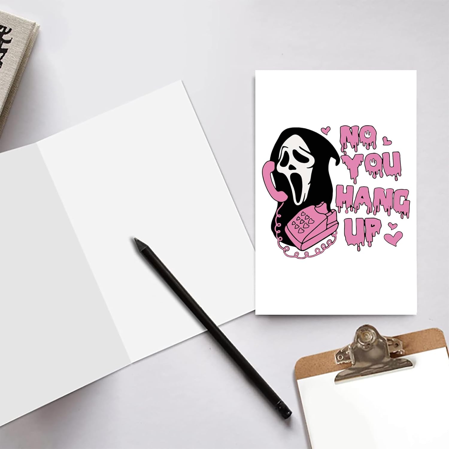 Tarjeta de cumpleaños de fantasma de Halloween de terror para él y ella, tarjeta de cumpleaños de asesino de películas de grito para hombres y