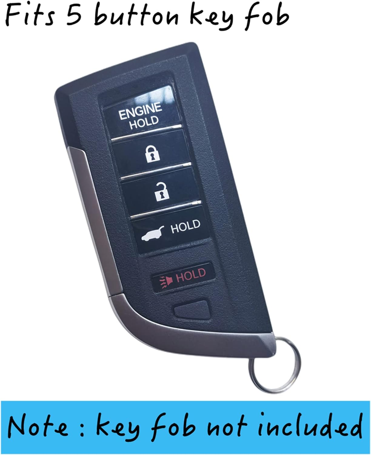 RUNZUIE 2 llaveros inteligentes de silicona para Acura RDX MDX Integra A-Spec 2022 2023 con Tech CVT Key Fob Cover 5 botones (negro)