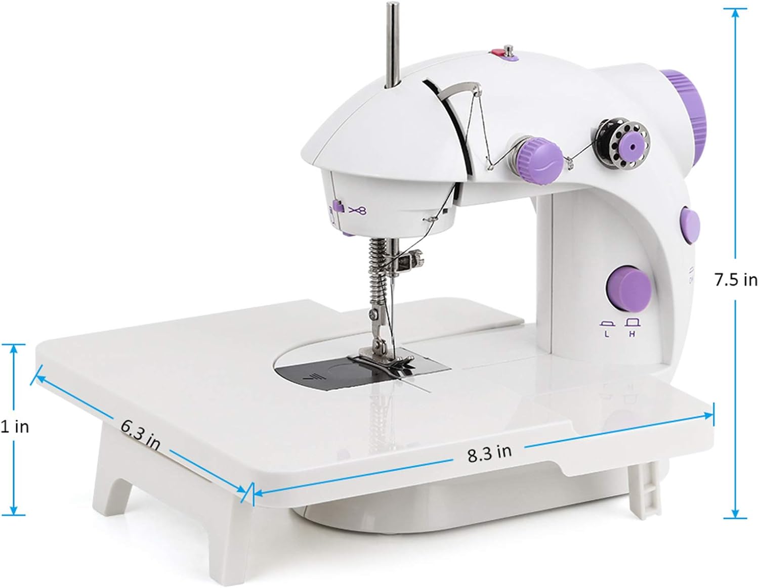 Mini máquina de coser para uso diario, manual y práctica manualidades, reparación con doble hilo de 2 velocidades