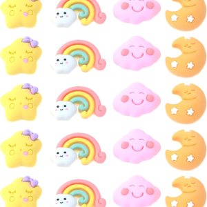 20 dijes surtidos de limo arcoíris, adornos de nubes de resina, parte trasera plana para manualidades, álbumes de recortes, decoración de 20 dijes surtidos de limo arcoíris, adornos de nubes de resina, parte trasera plana para manualidades, álbumes de recortes, decoración de