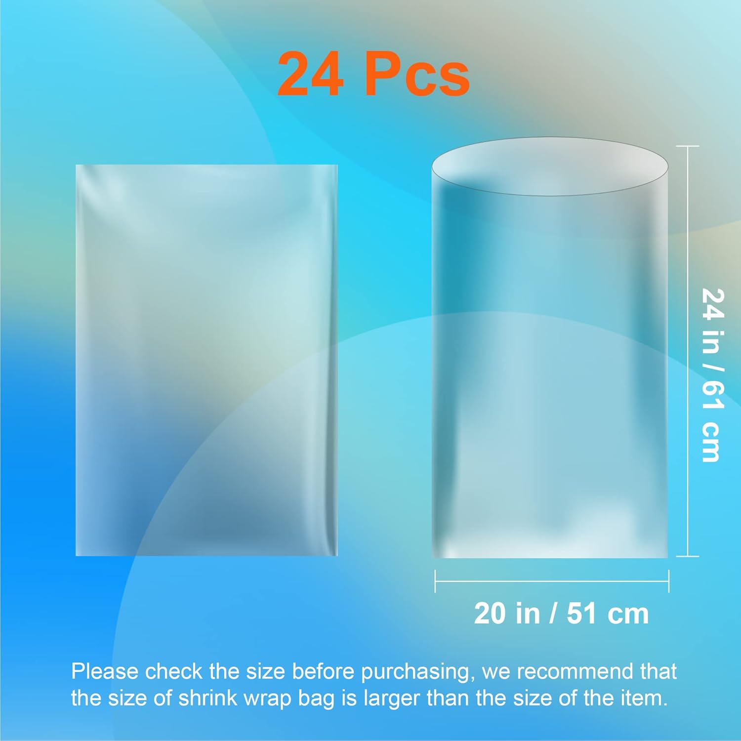 CANWUPON Bolsas retráctiles para cestas de regalo, bolsas termorretráctiles de PVC transparente, envoltura de celofán para embalaje, envoltura de