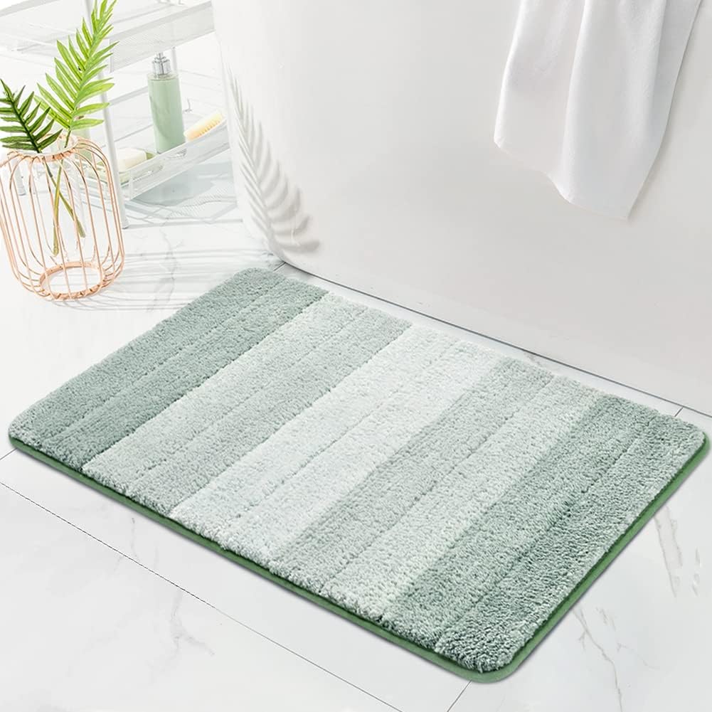 KMSON Alfombra de baño degradado, antideslizante, ultra suave y absorbente de agua, lavable a máquina, de secado rápido para dormitorio, sala de