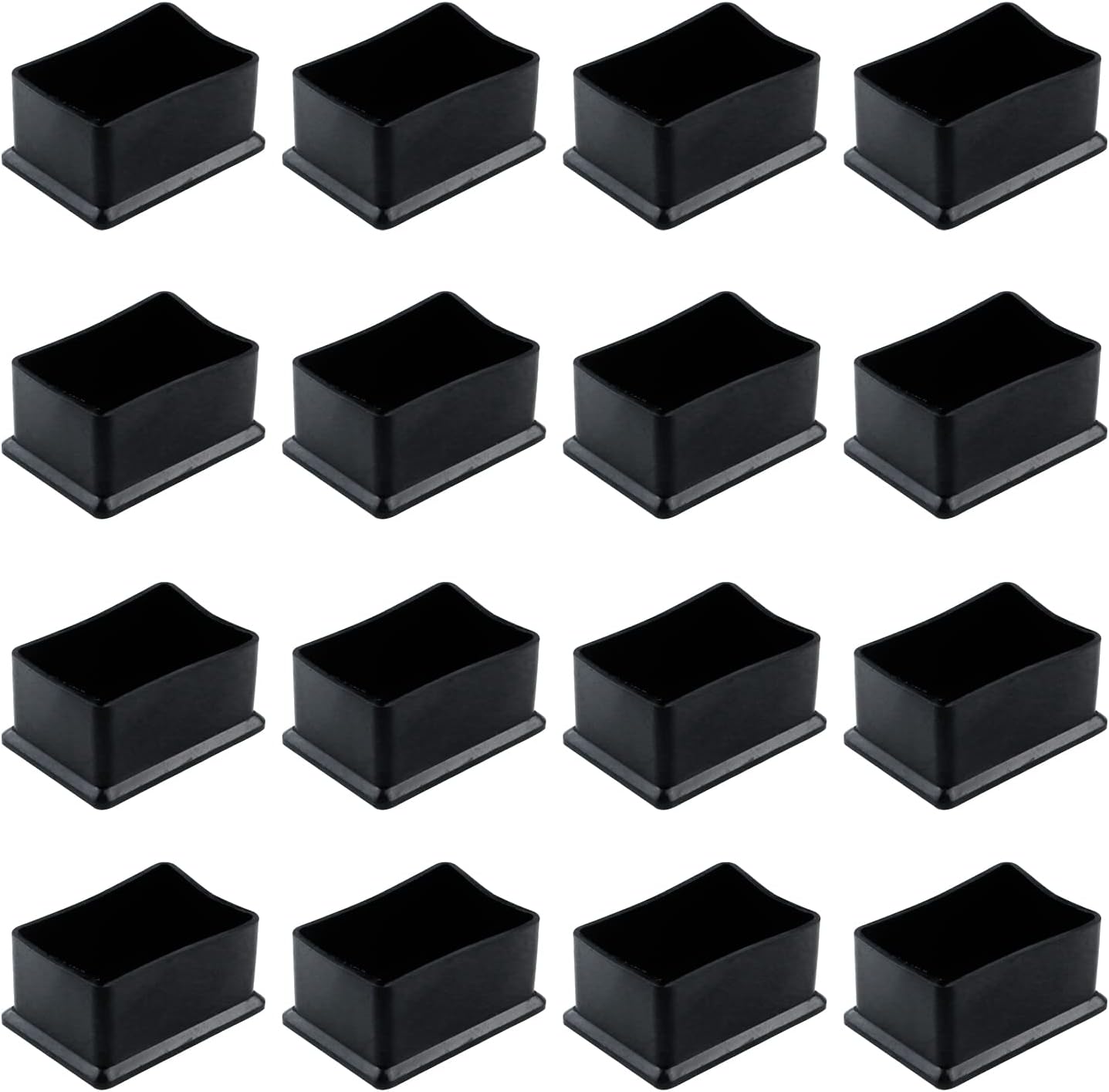Antrader – Almohadillas de fieltro de goma para muebles, forma rectangular, 12 unidades, color negro